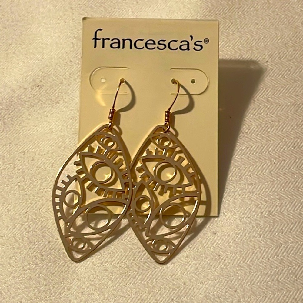 Francesca’s gold tone drop earrings